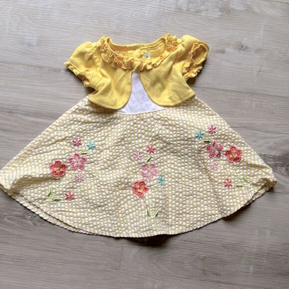 YoungLand Baby Girl Floral Dress Cardigan Outfit Size 12M - Picture 2 of 5
